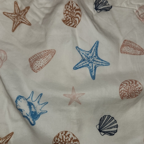 LOFT Sleep Seashell Star Fish Women’s Medium White Bow Tie Straps Top Blouse - Picture 4 of 10